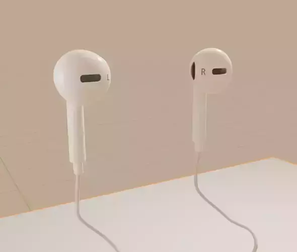 Earphone two earphones on table