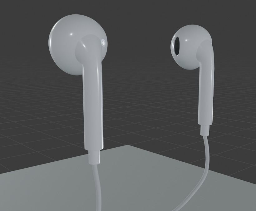 Earphone two earphones on table 3D model_9