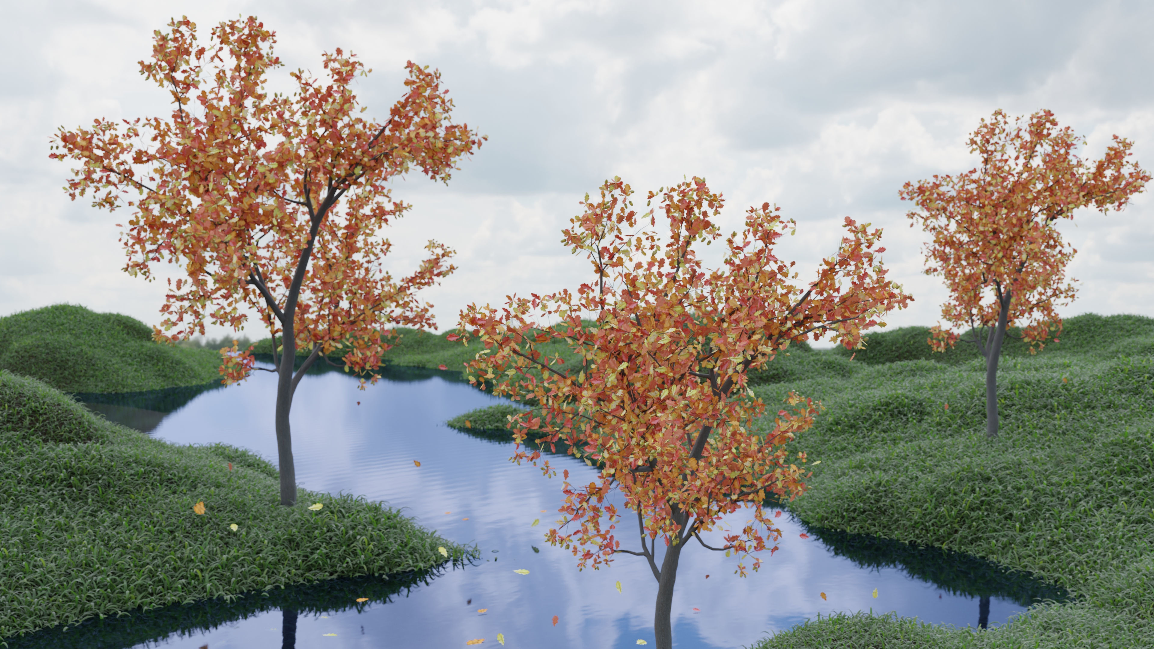  Oak tree change of seasons 3D model_6