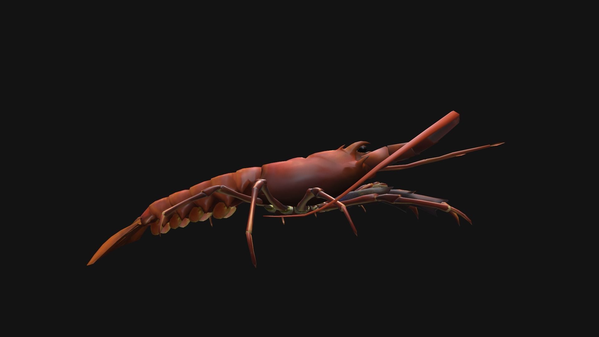 animated lobster Low-poly 3D model_9