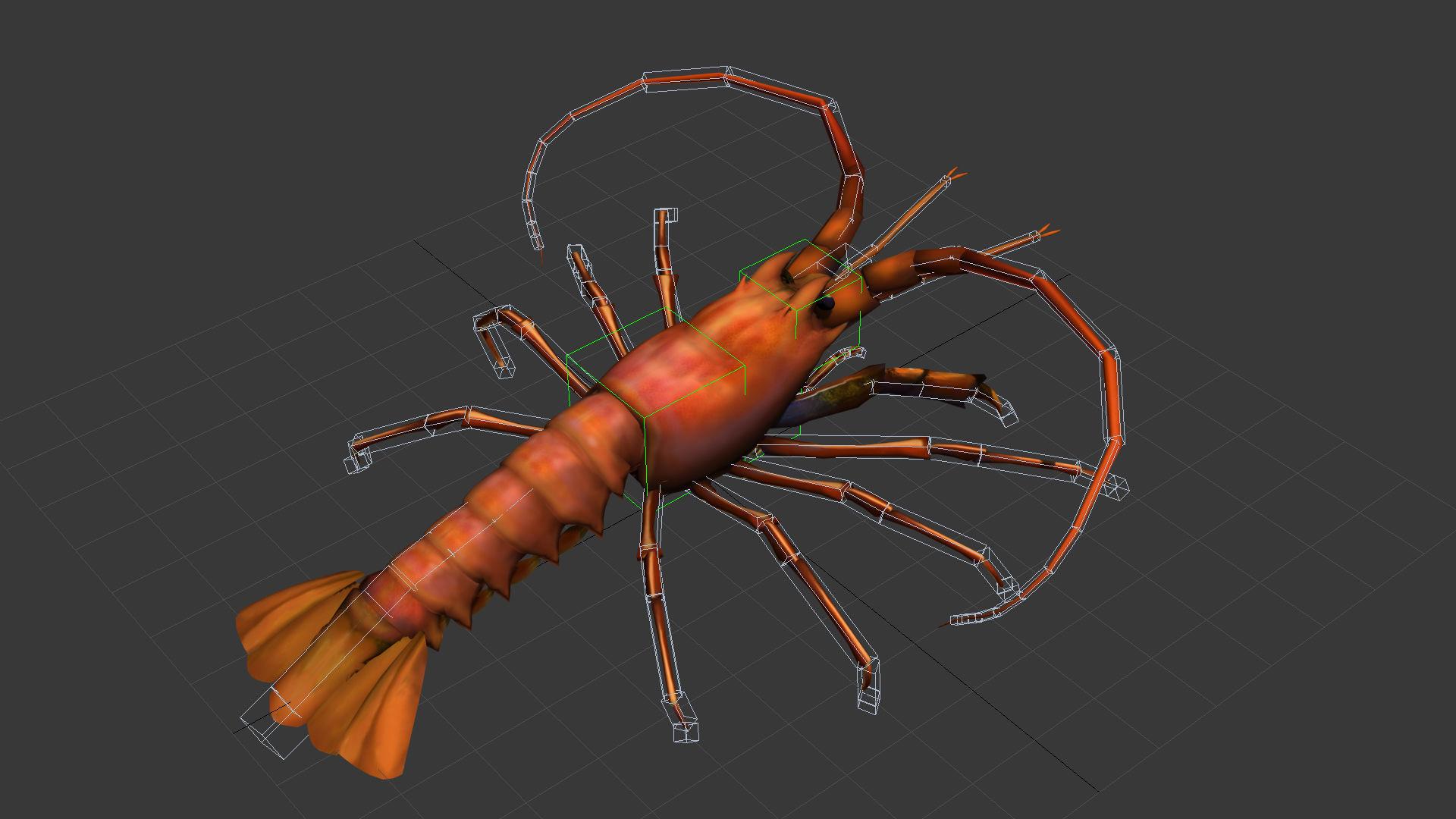 animated lobster Low-poly 3D model_4