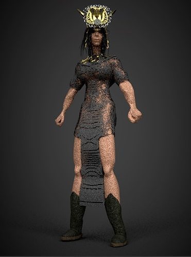 Princess egyptian woman in dress and boots 3D model