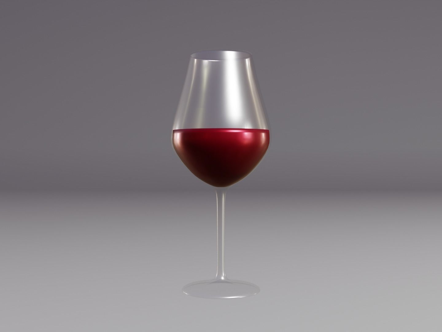 Wine glass set - Empty glass set Low-poly 3D model_9