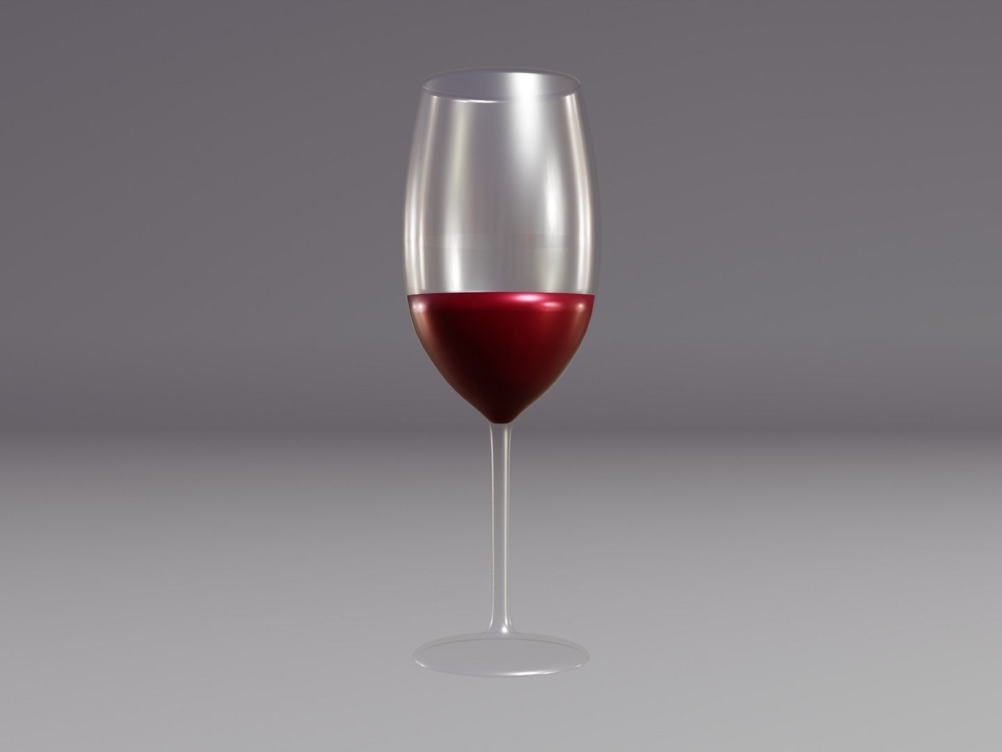 Wine glass set - Empty glass set Low-poly 3D model_7