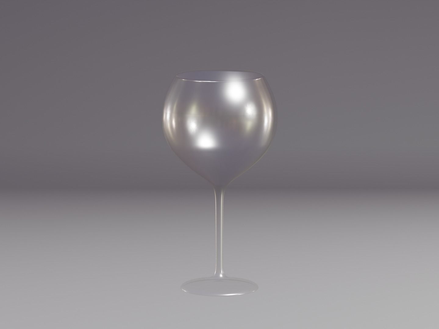 Wine glass set - Empty glass set Low-poly 3D model_4