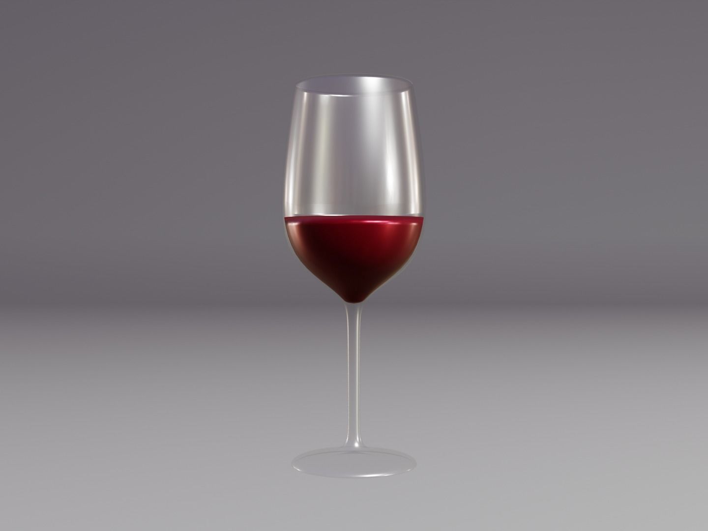 Wine glass set - Empty glass set Low-poly 3D model_5