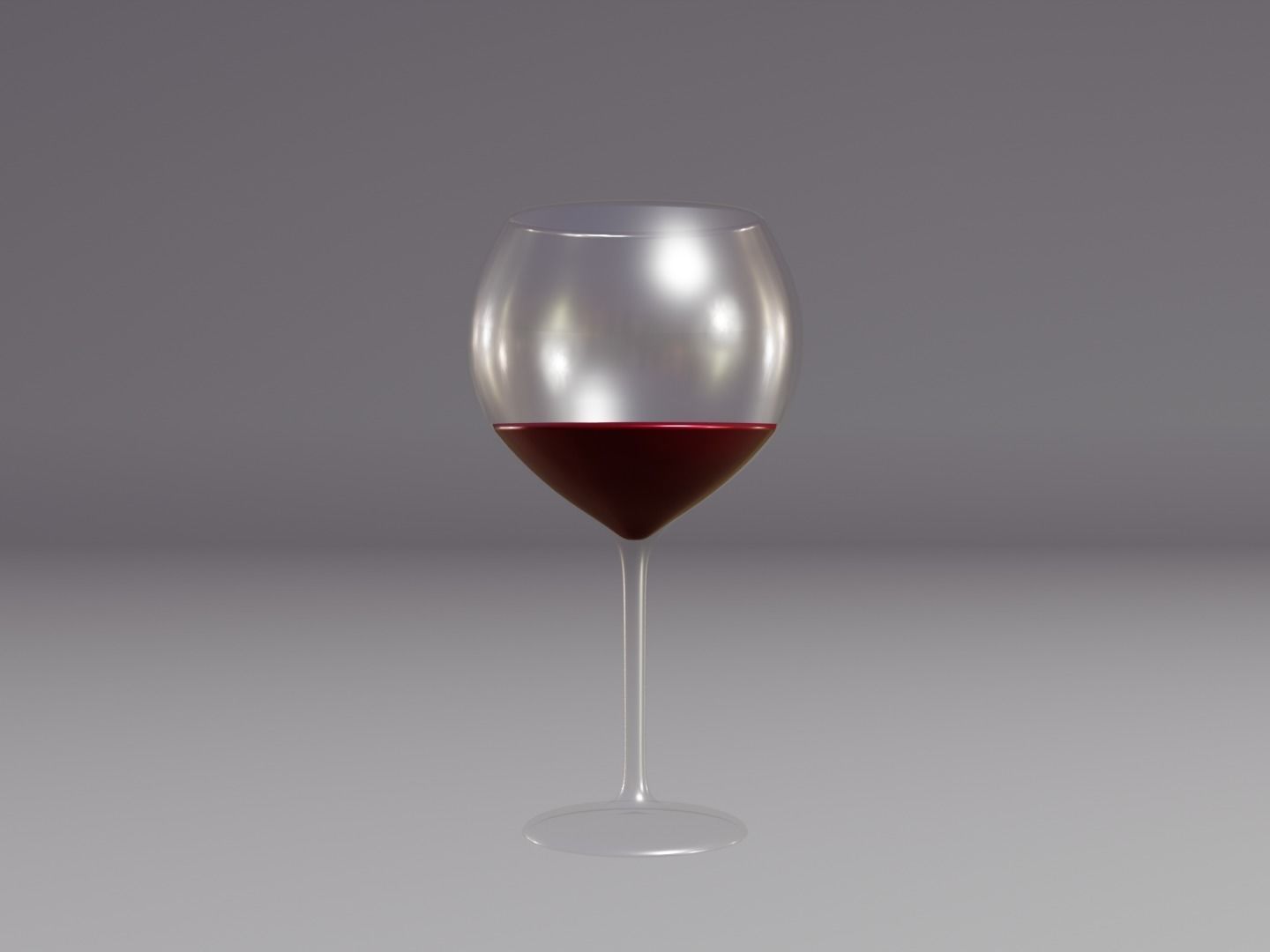 Wine glass set - Empty glass set Low-poly 3D model_3