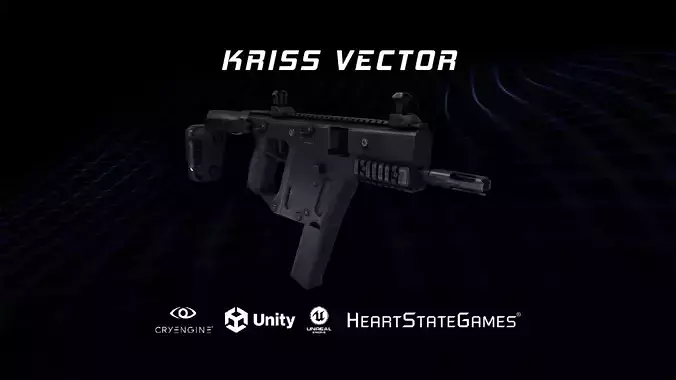 SMG 1 - Kriss Vector Sub-Machinegun - 4K Game Ready Low-poly 3D model