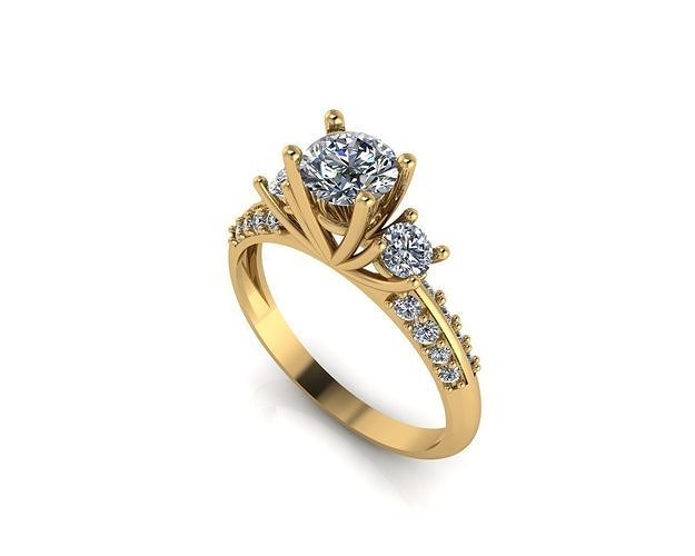 Diamond classy engagement ring 3D print model