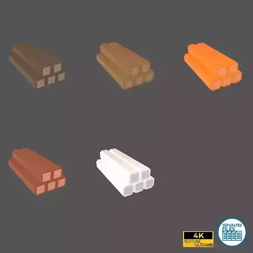 Voxel Wood Log v1 Pack 01 Low-poly 3D model