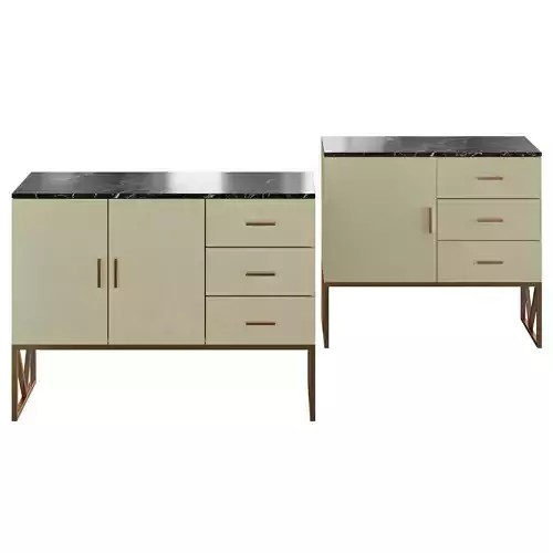 Homary-Champagne Silver Display Cabinet 3D model