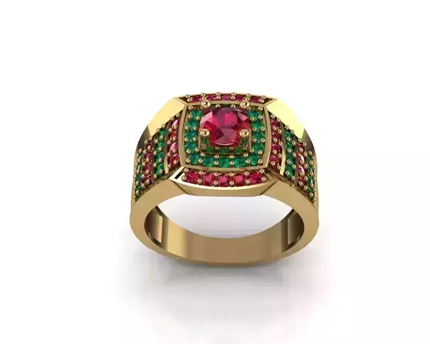 Ruby Emerad Men ring