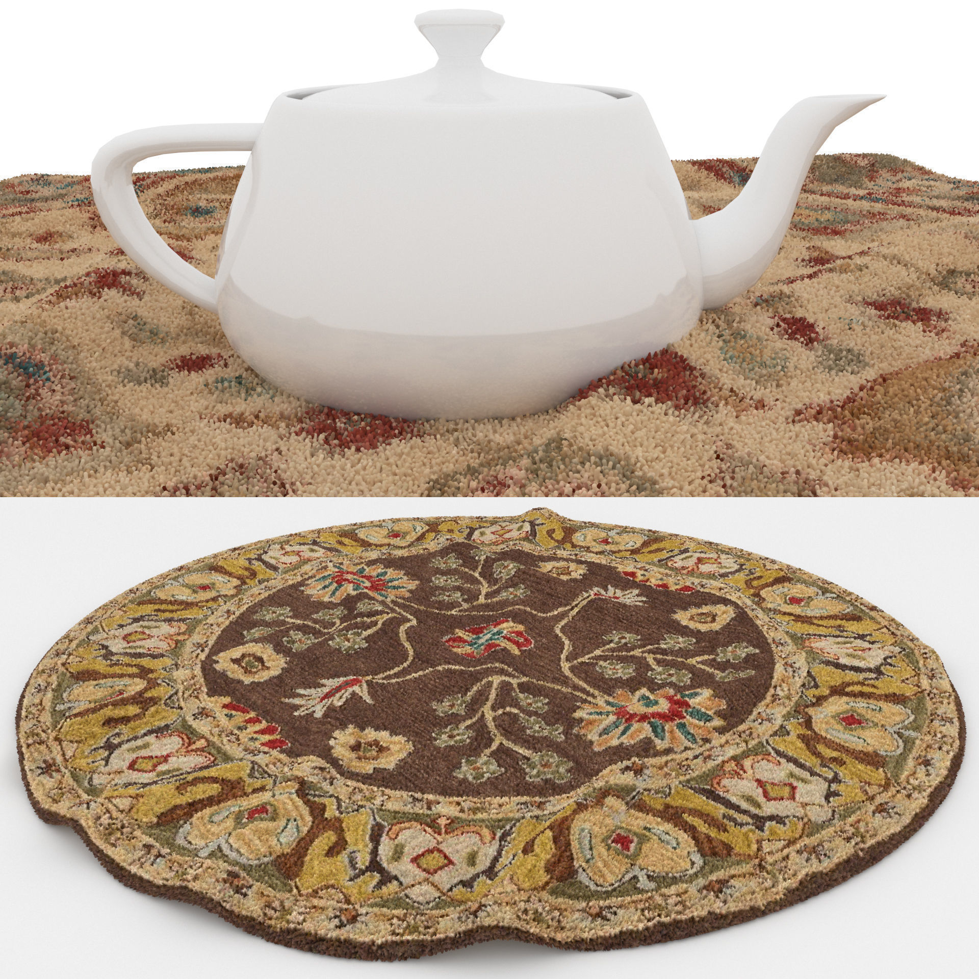 4 in 1 Rug Collection No 12 Low-poly 3D model_6