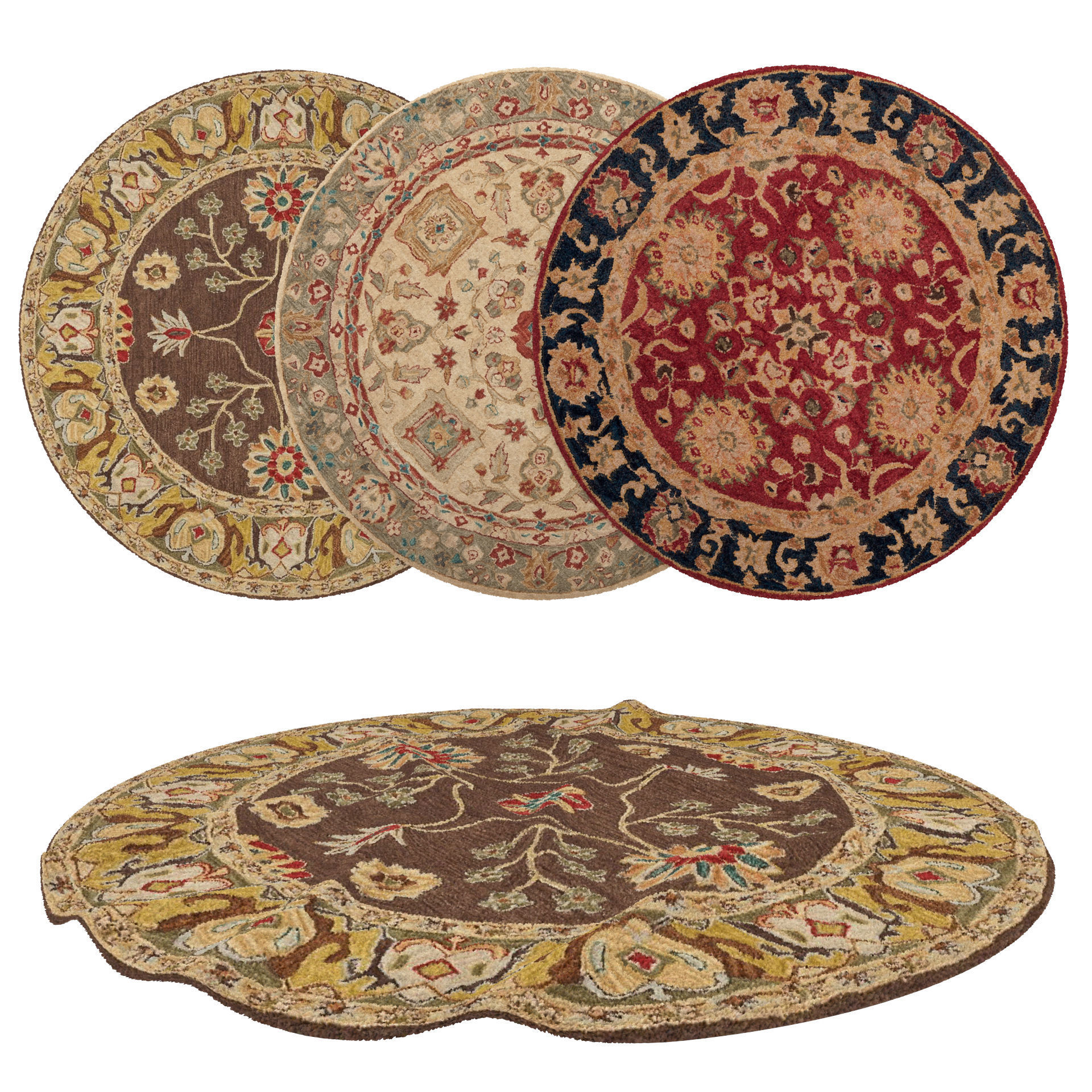 4 in 1 Rug Collection No 12 Low-poly 3D model_5