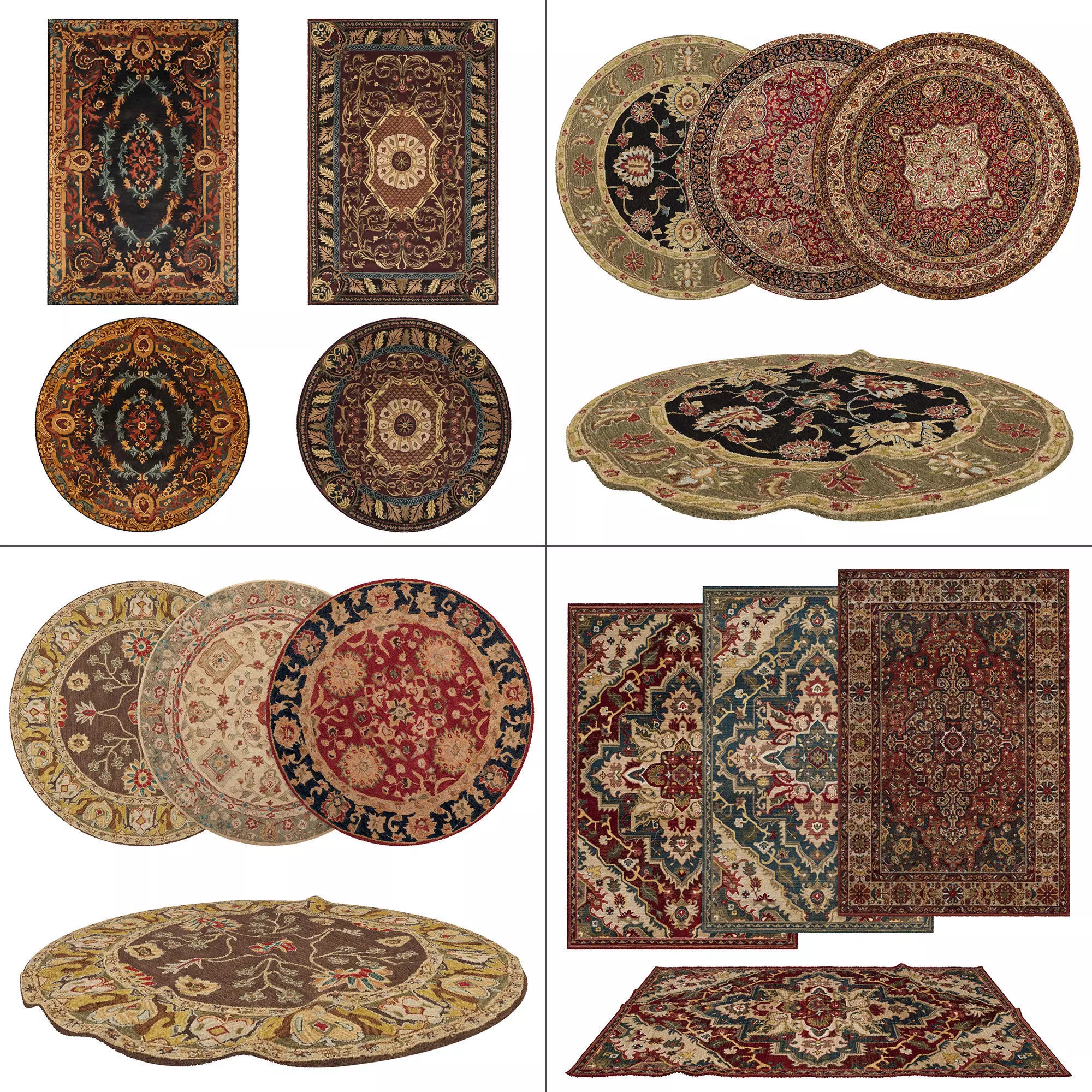 4 in 1 Rug Collection No 12 Low-poly 3D model_0