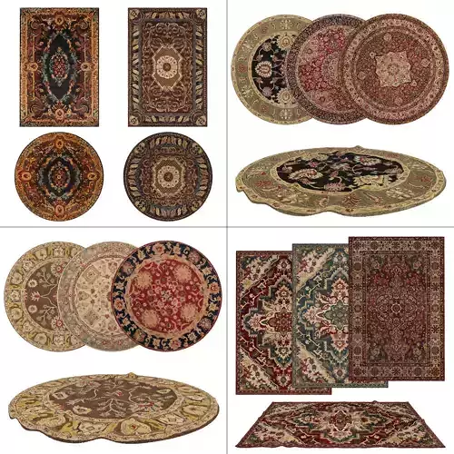 4 in 1 Rug Collection No 12 Low-poly 3D model 4 in 1 Rug Collection No 12 Low-poly 3D model