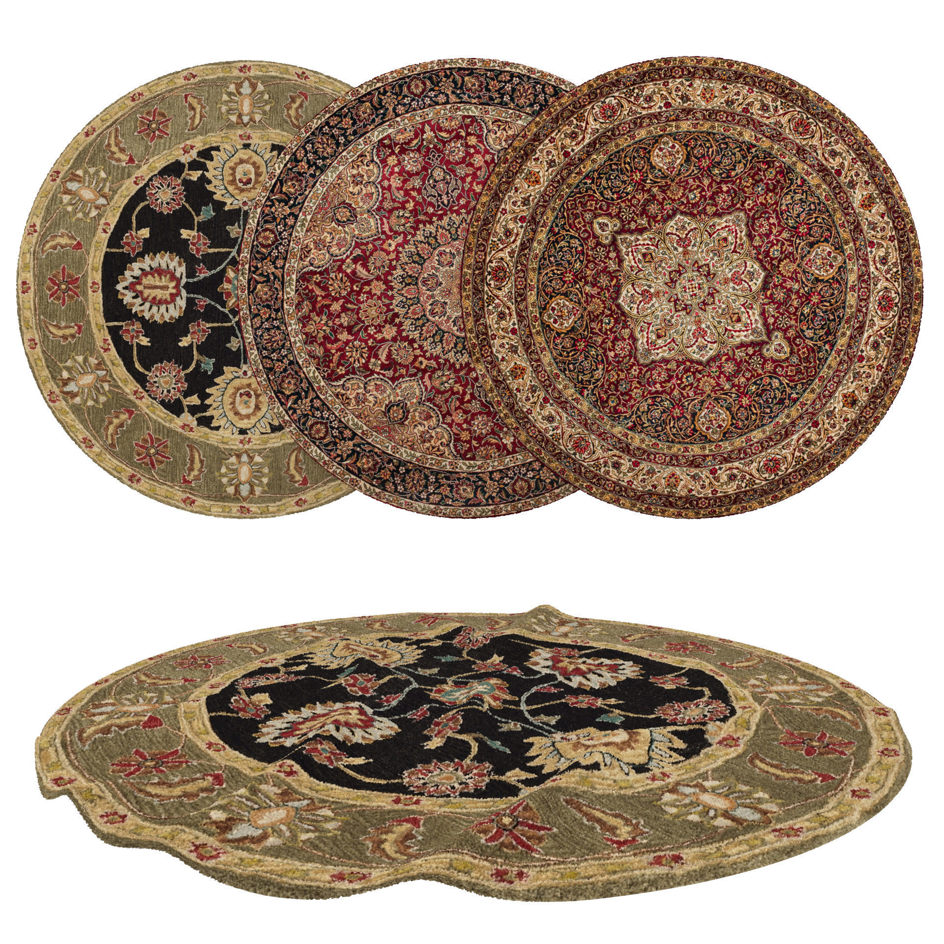 4 in 1 Rug Collection No 12 Low-poly 3D model_3