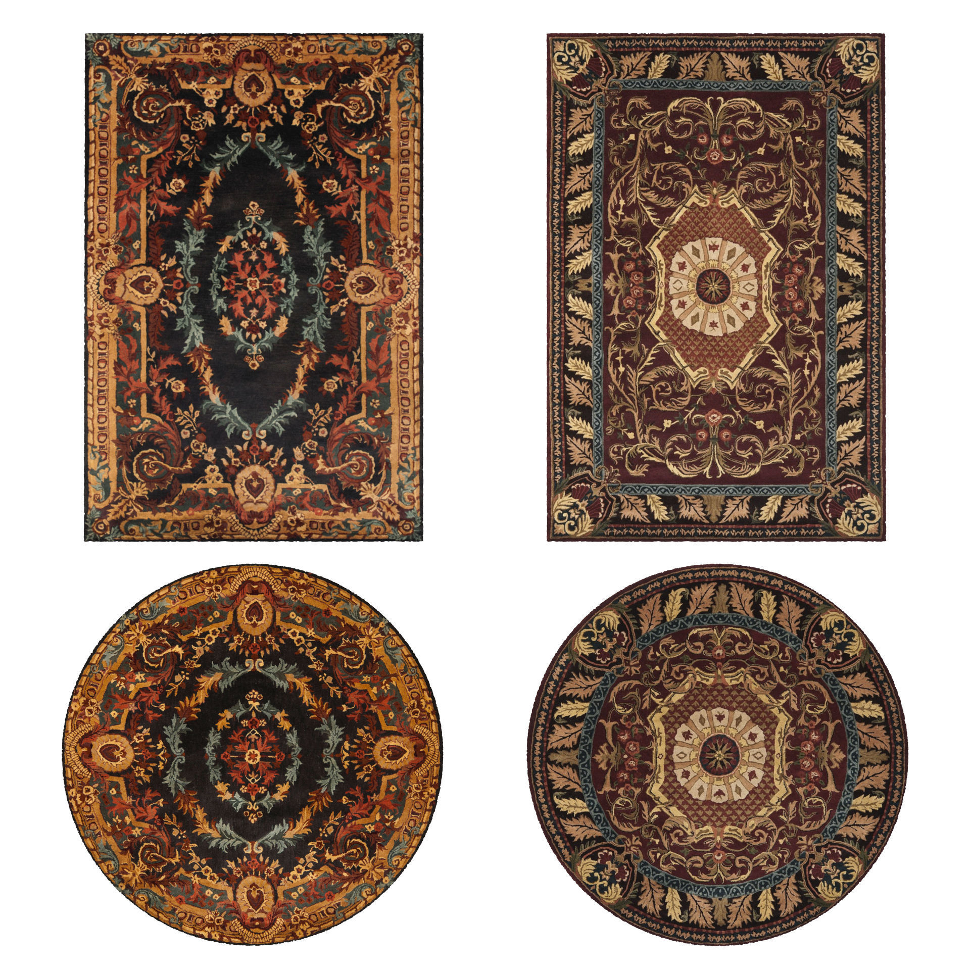 4 in 1 Rug Collection No 12 Low-poly 3D model_1