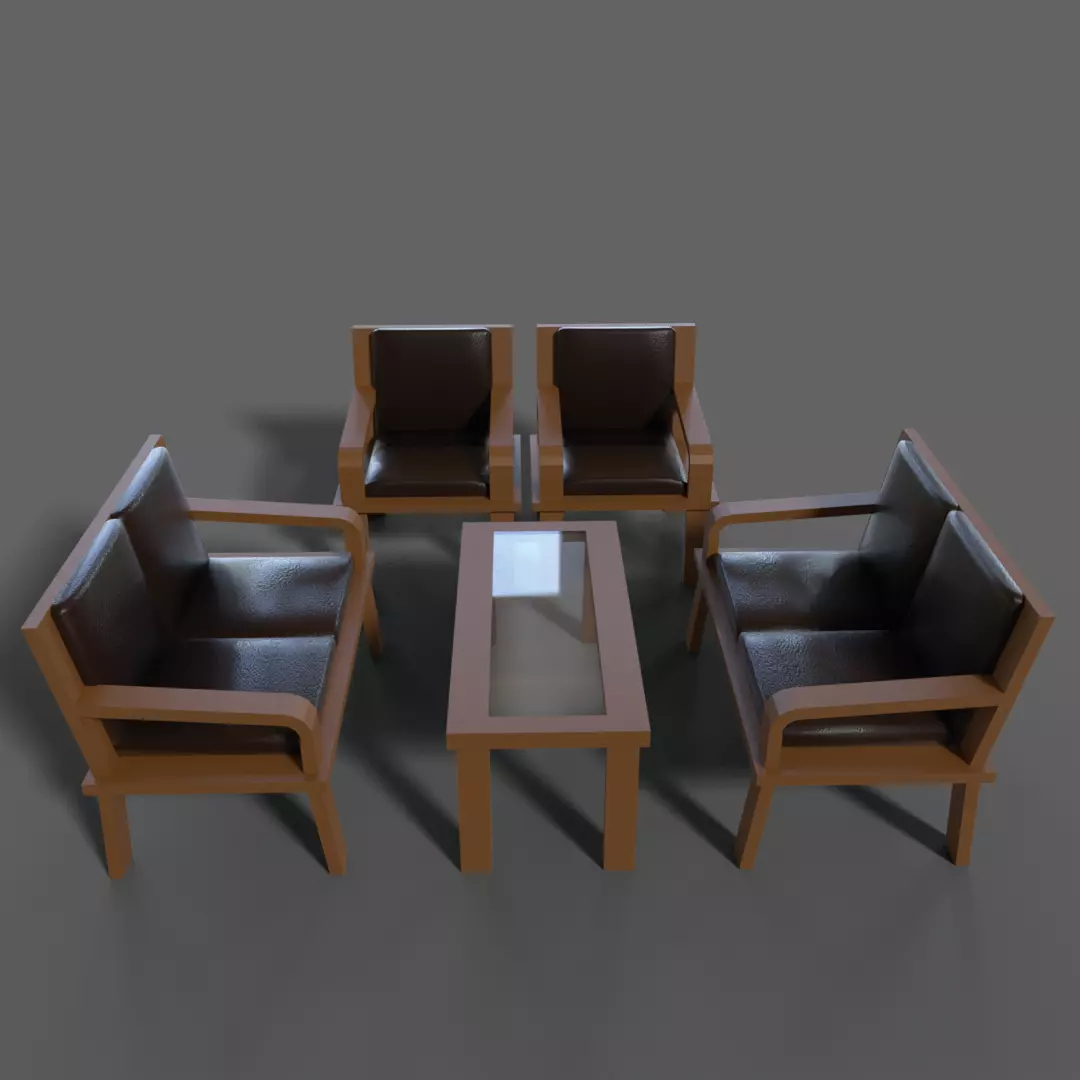 Living Room Sets - Kursi Ruang Tamu Low-poly 3D model