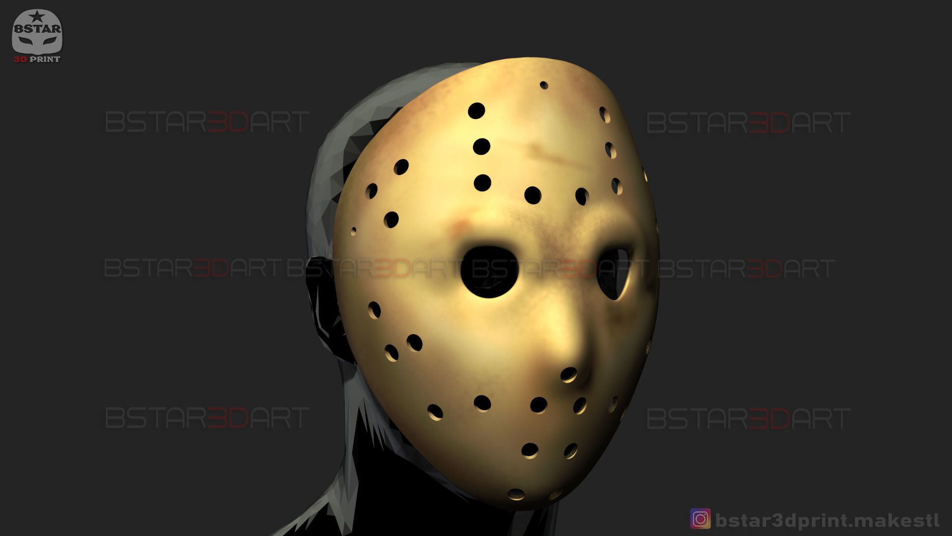 Jason Voorhees Original Mask - Friday 13th movie - Halloween Toy 3D print model_3
