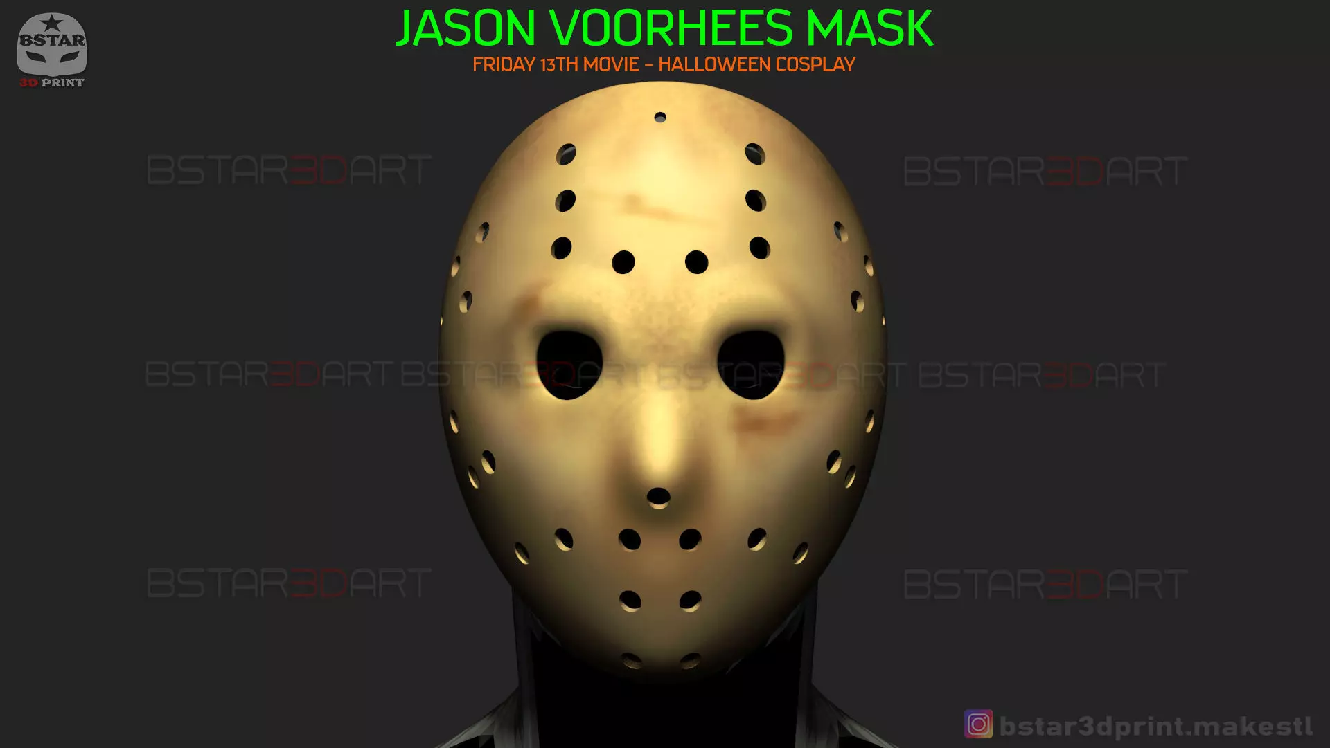Jason Voorhees Original Mask - Friday 13th movie - Halloween Toy 3D print model_0