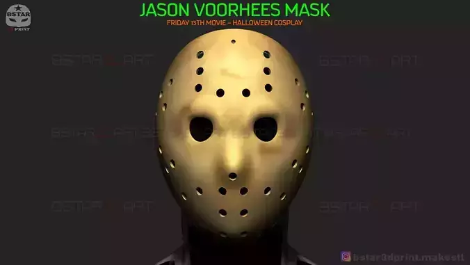 Jason Voorhees Original Mask - Friday 13th movie - Halloween Toy 3D print model