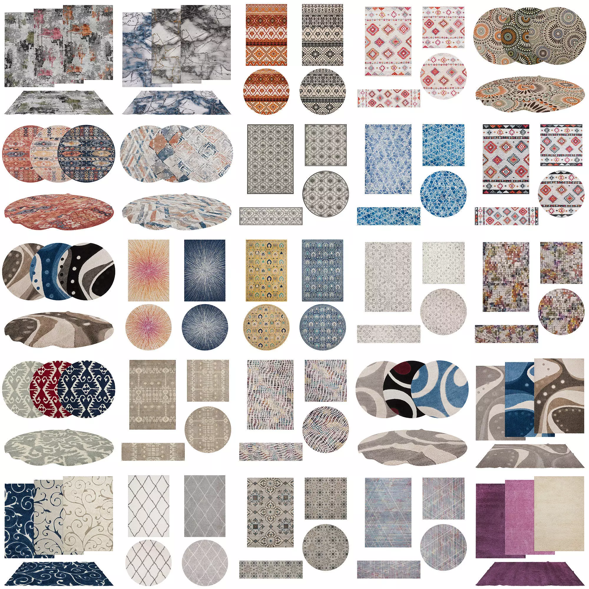 25 in 1 Rug Collection No 13 Low-poly 3D model_0
