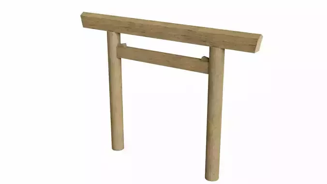 Torii gate Ise type Low-poly 3D model