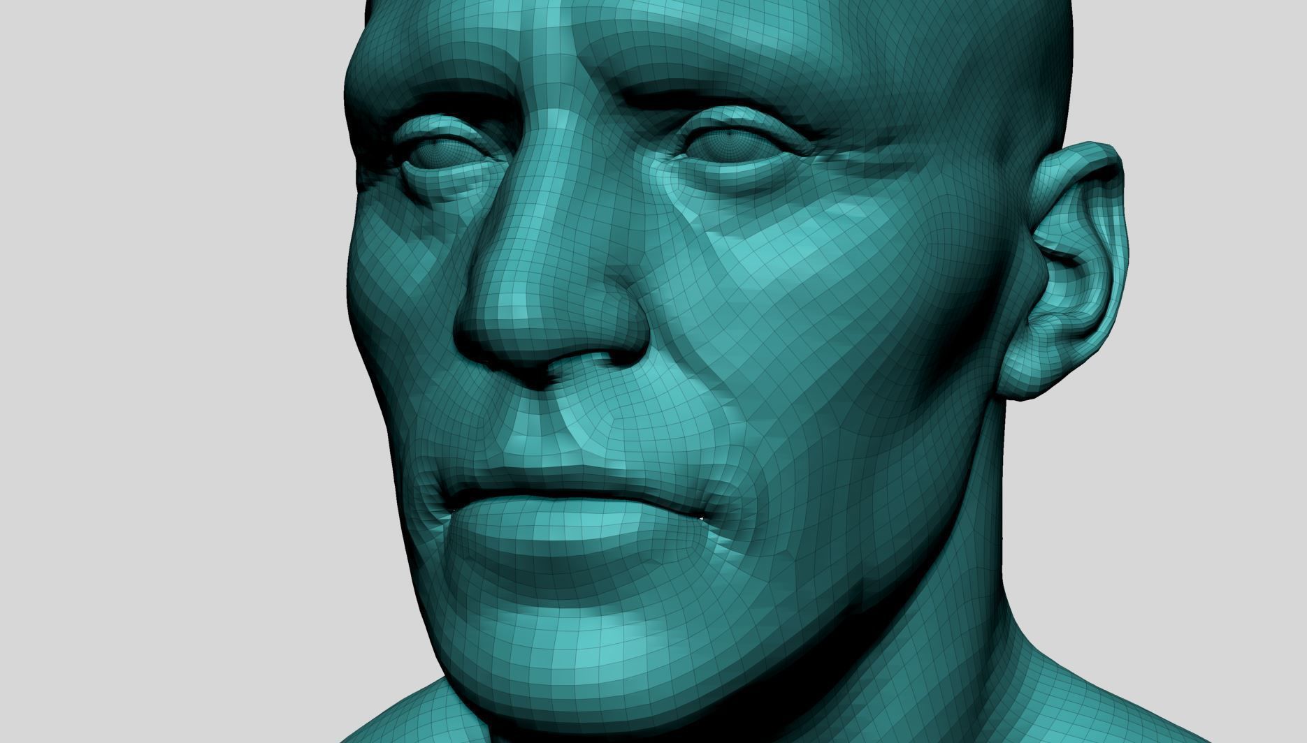 Male Head v6 3D model_14