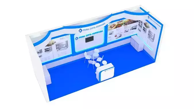 Booth Exhibition Design size 9x3 m one side open