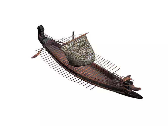 Roman Trireme battle ship 3D model  highpoly