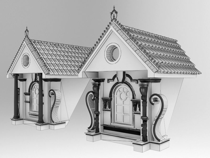 Hipped Roof  3D model_6