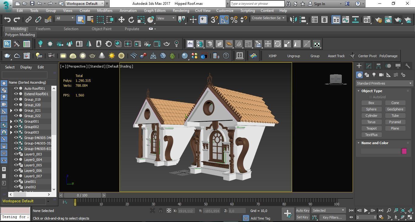 Hipped Roof  3D model_7