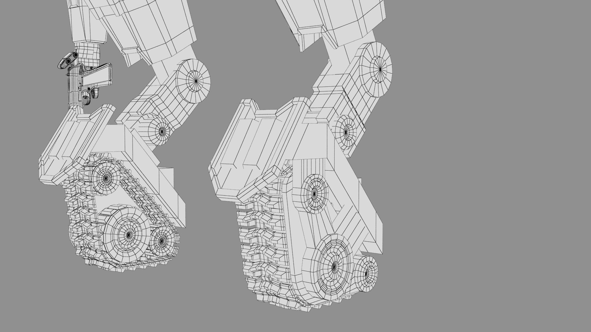 Cartoon Robot Turret Low-poly 3D model_41