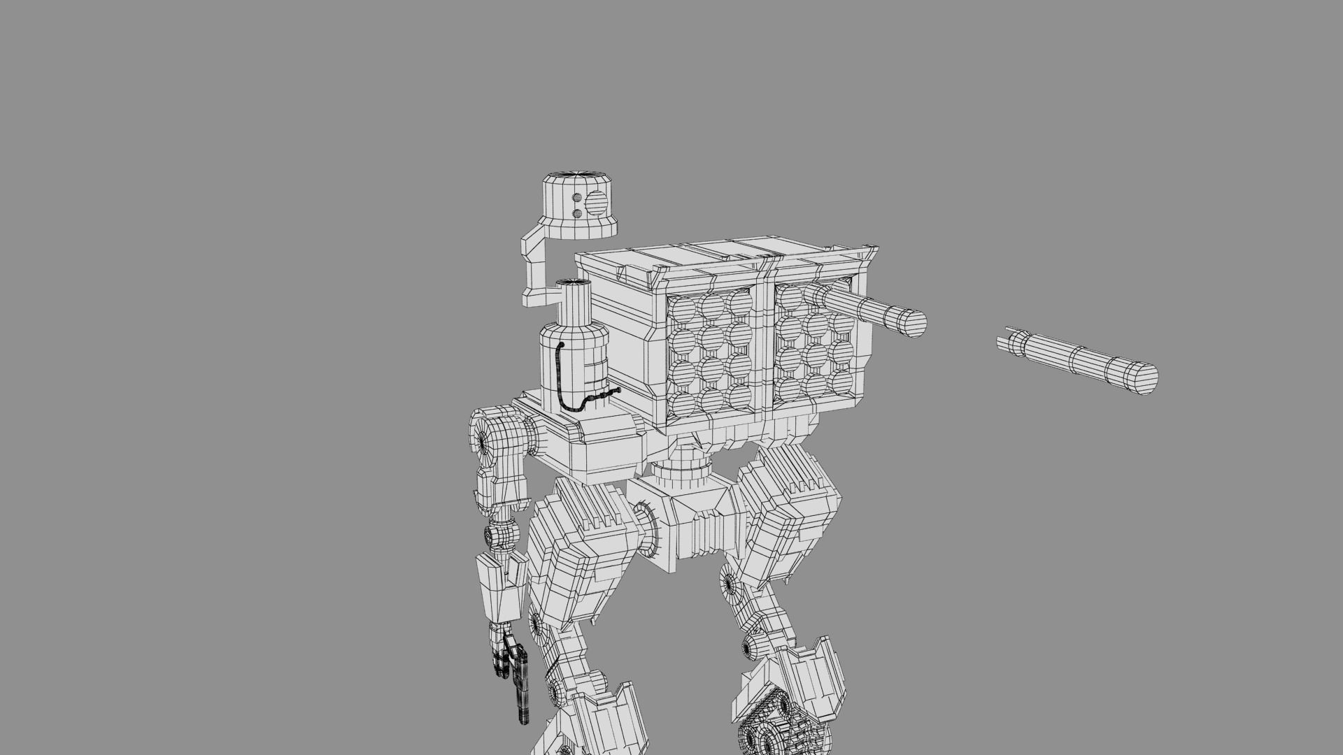Cartoon Robot Turret Low-poly 3D model_32
