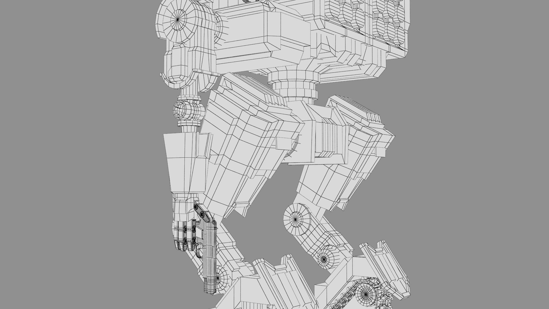 Cartoon Robot Turret Low-poly 3D model_36