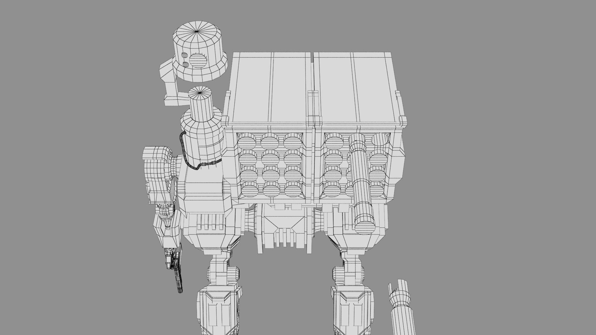 Cartoon Robot Turret Low-poly 3D model_42