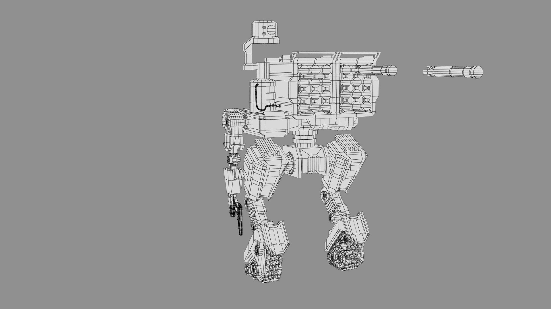 Cartoon Robot Turret Low-poly 3D model_26