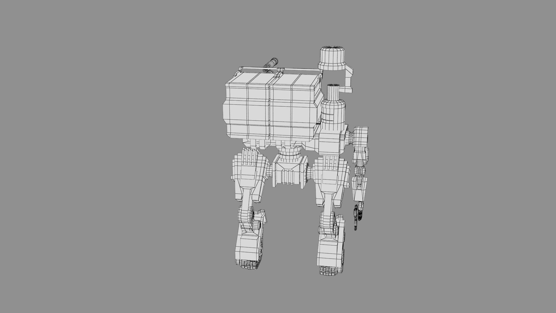 Cartoon Robot Turret Low-poly 3D model_30