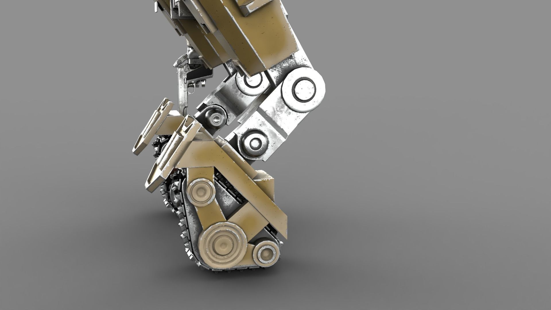 Cartoon Robot Turret Low-poly 3D model_16