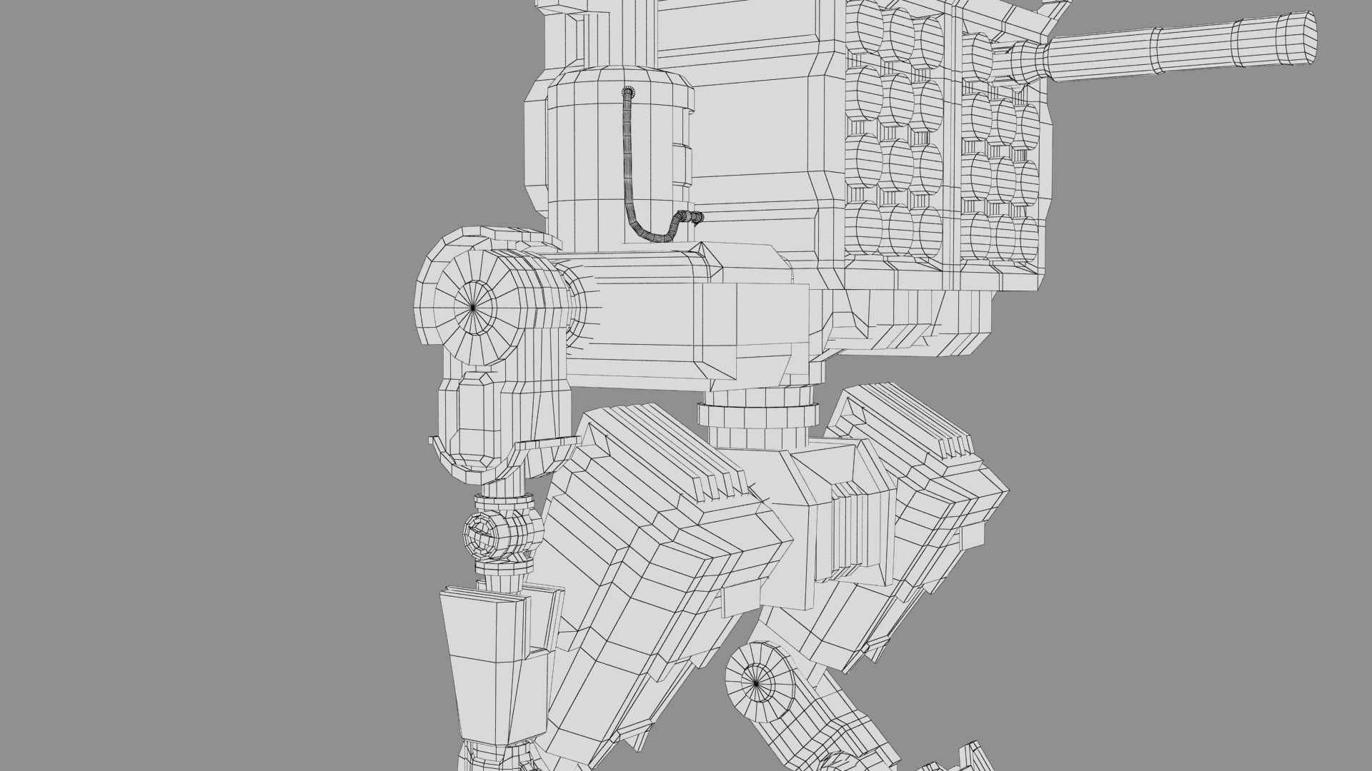 Cartoon Robot Turret Low-poly 3D model_37