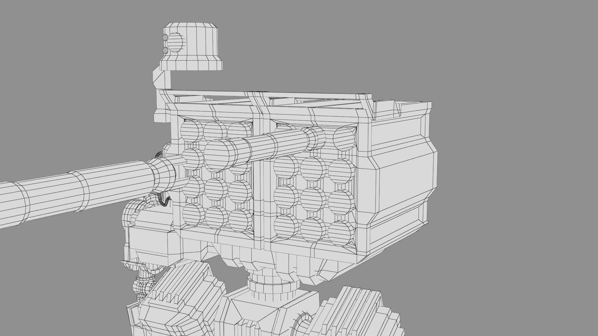 Cartoon Robot Turret Low-poly 3D model_34