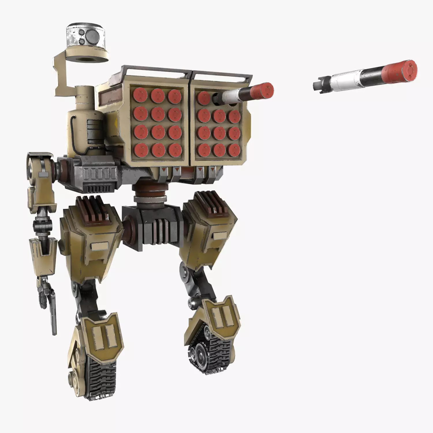 Cartoon Robot Turret Low-poly 3D model_0