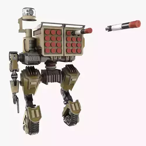 Cartoon Robot Turret Low-poly 3D model