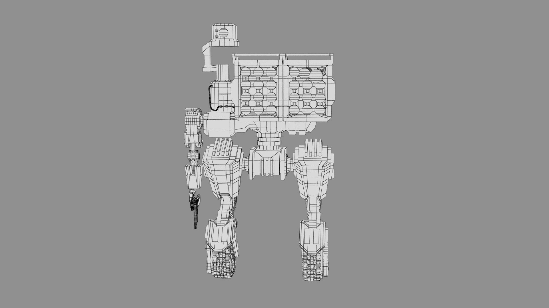 Cartoon Robot Turret Low-poly 3D model_27