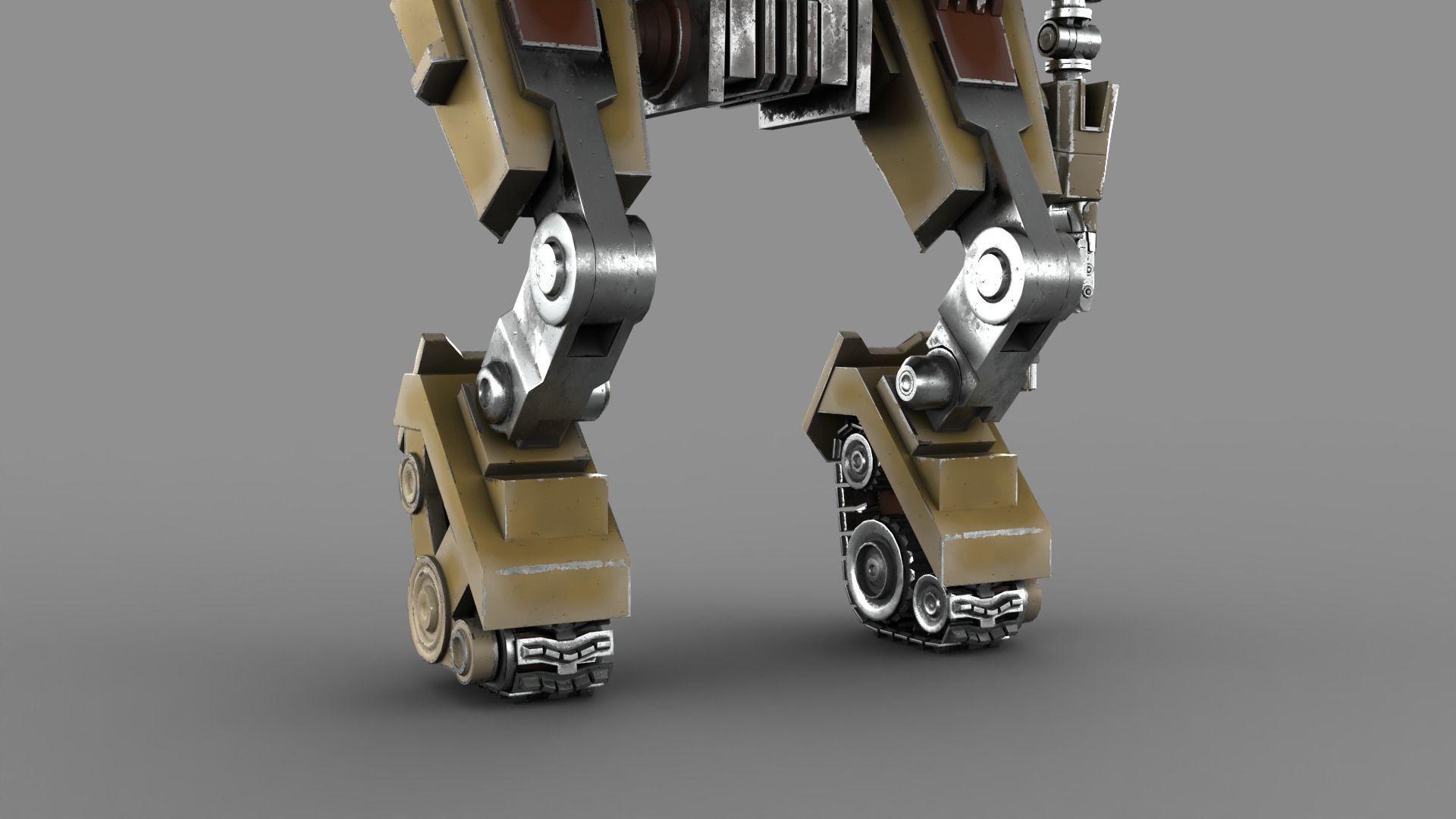 Cartoon Robot Turret Low-poly 3D model_15