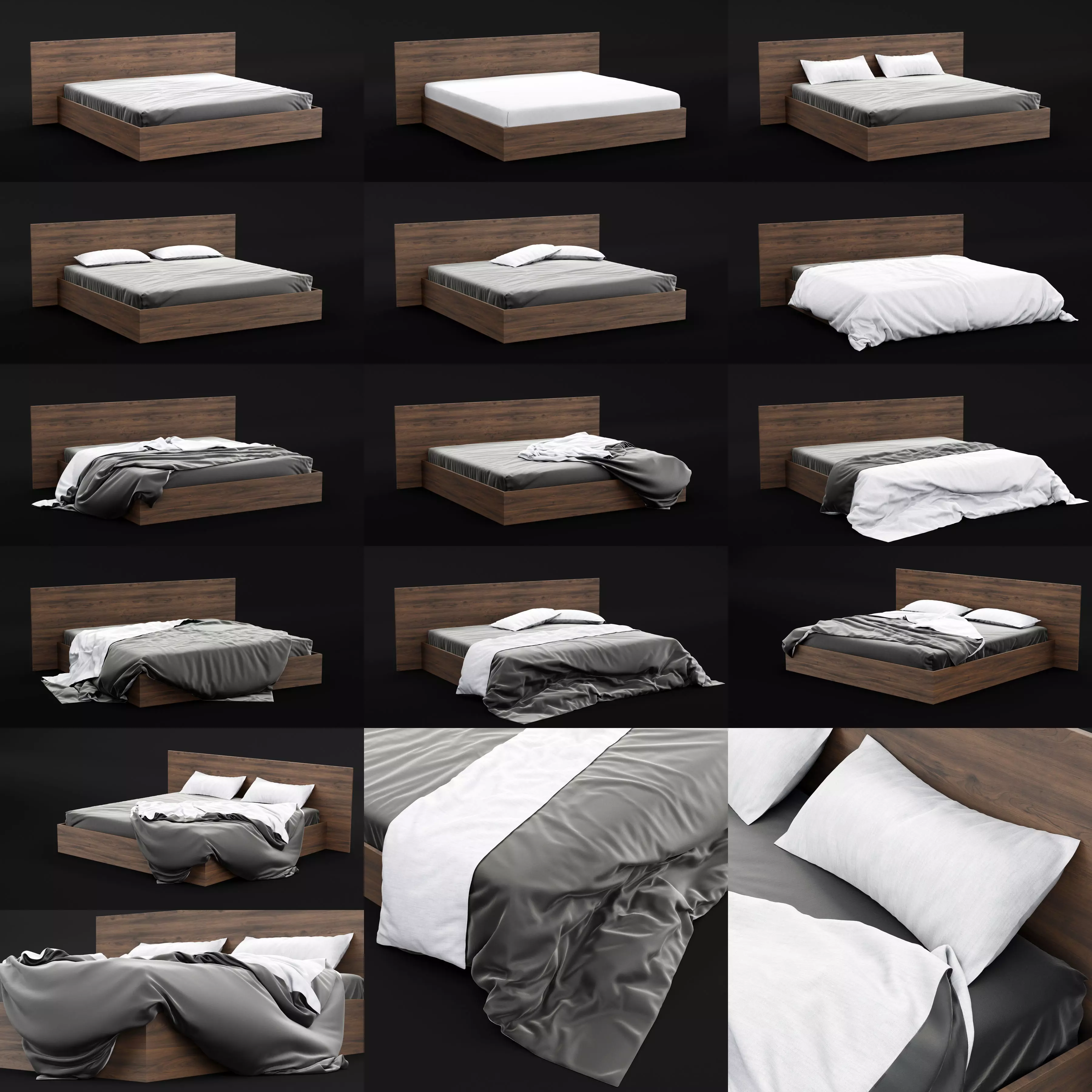 Bed Sheets Pack 01 3D model_0