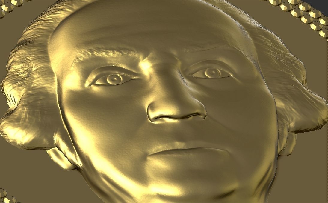 George Washington medallion pendant 3D printing ready stl obj 3D print model_19