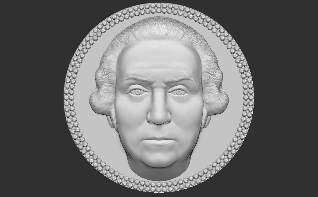 George Washington medallion pendant 3D printing ready stl obj 3D print model_21