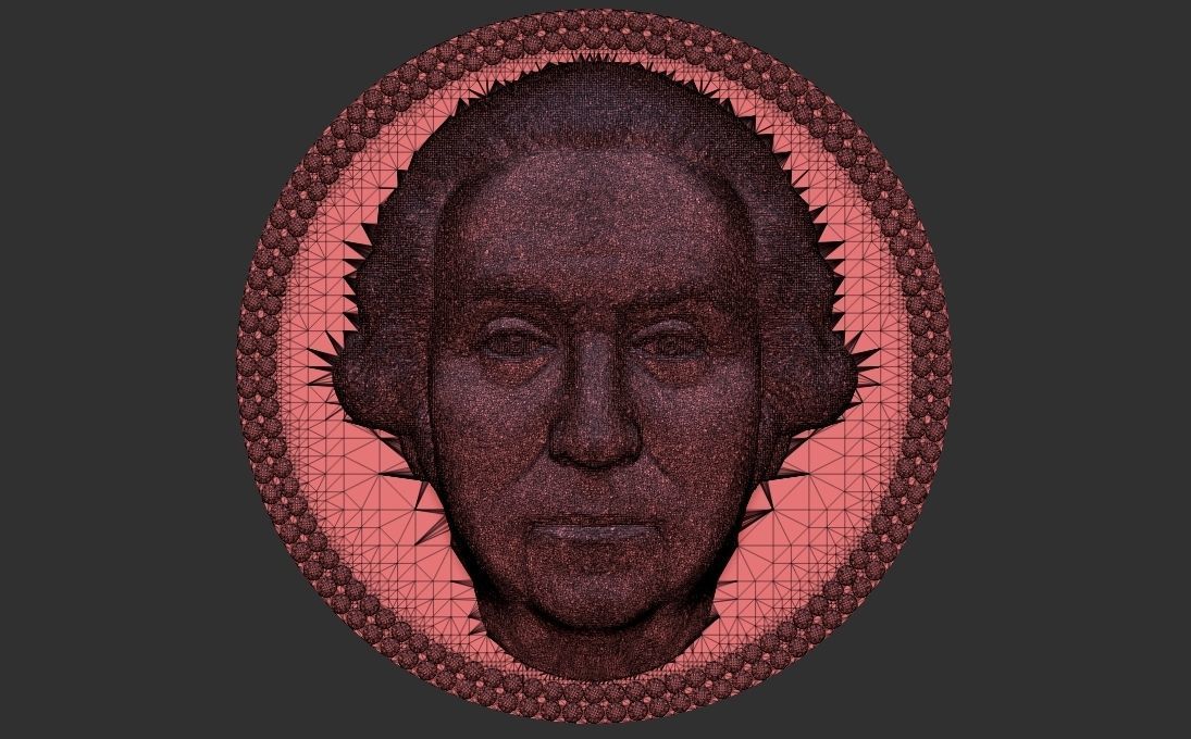 George Washington medallion pendant 3D printing ready stl obj 3D print model_28
